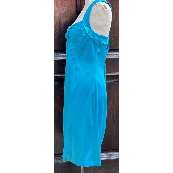 Calvin Klein Tropical Mermaid Turquoise Short Formal Dress - Size 9 - Picture 6 of 11